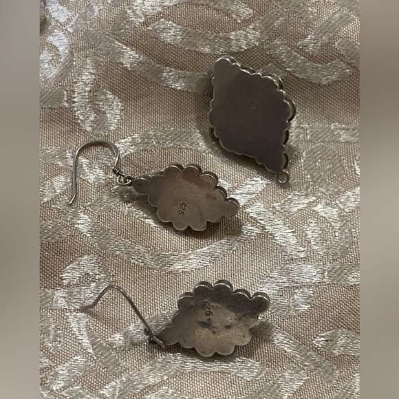 Sterling Garnet Pendant & Garnet & Amethyst Sterling Pierced Earrings #7853 - Picture 5 of 5